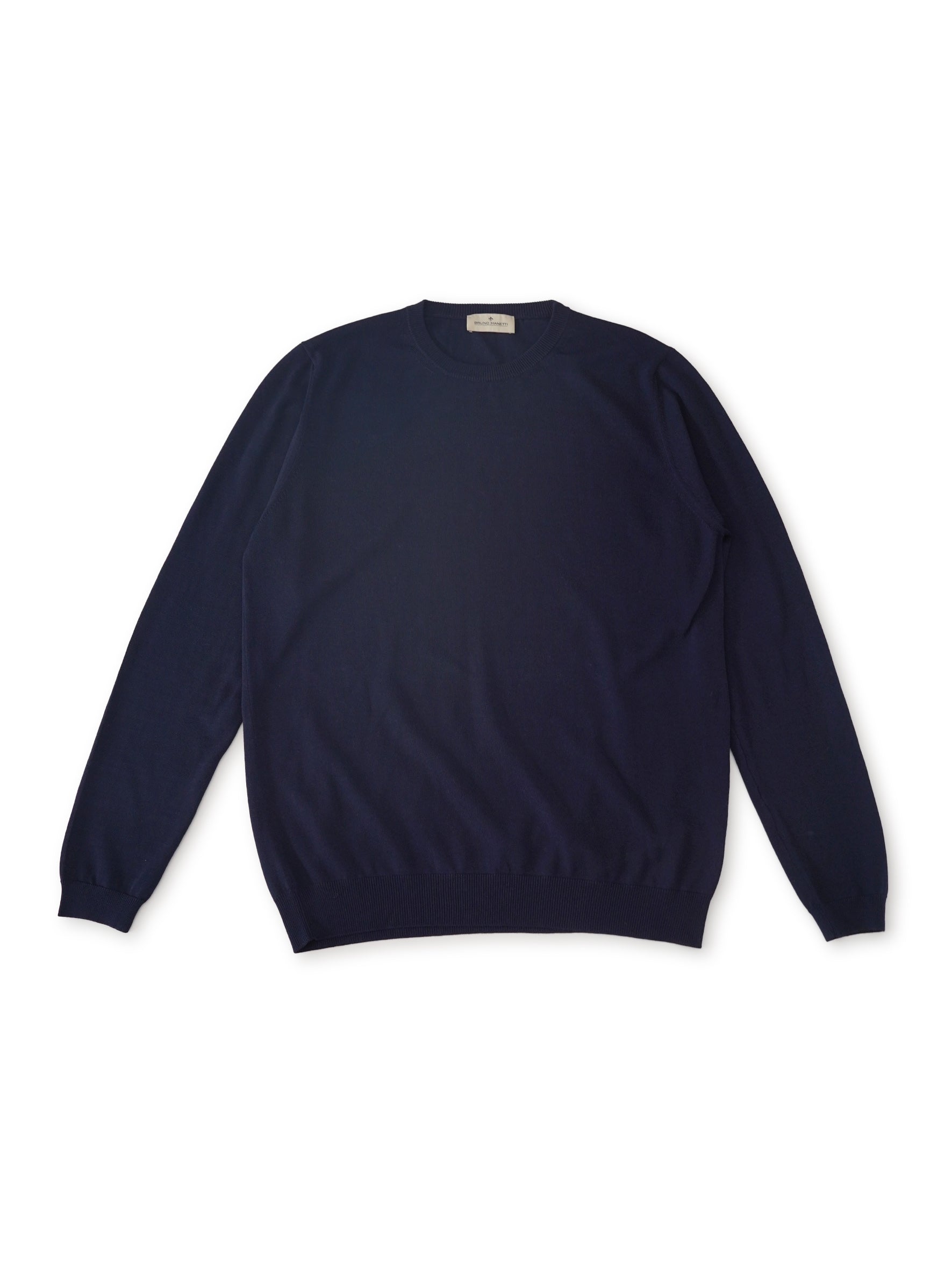 Dunkelblauer Cotton-Roundneck